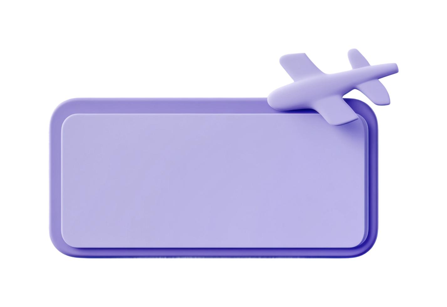 Purple airplane toy on blank rectangular sign png