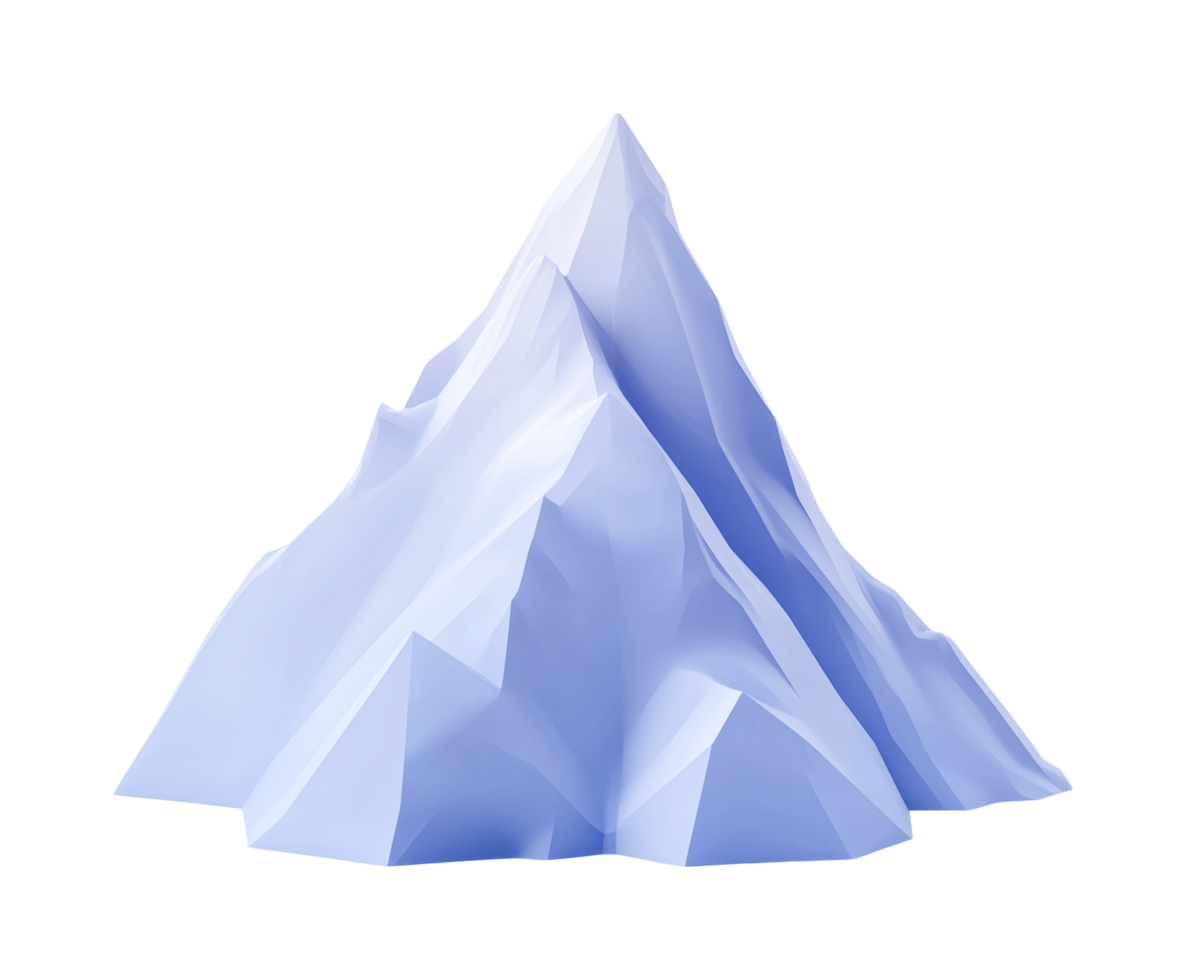 Abstract geometric mountain design with angular facets png