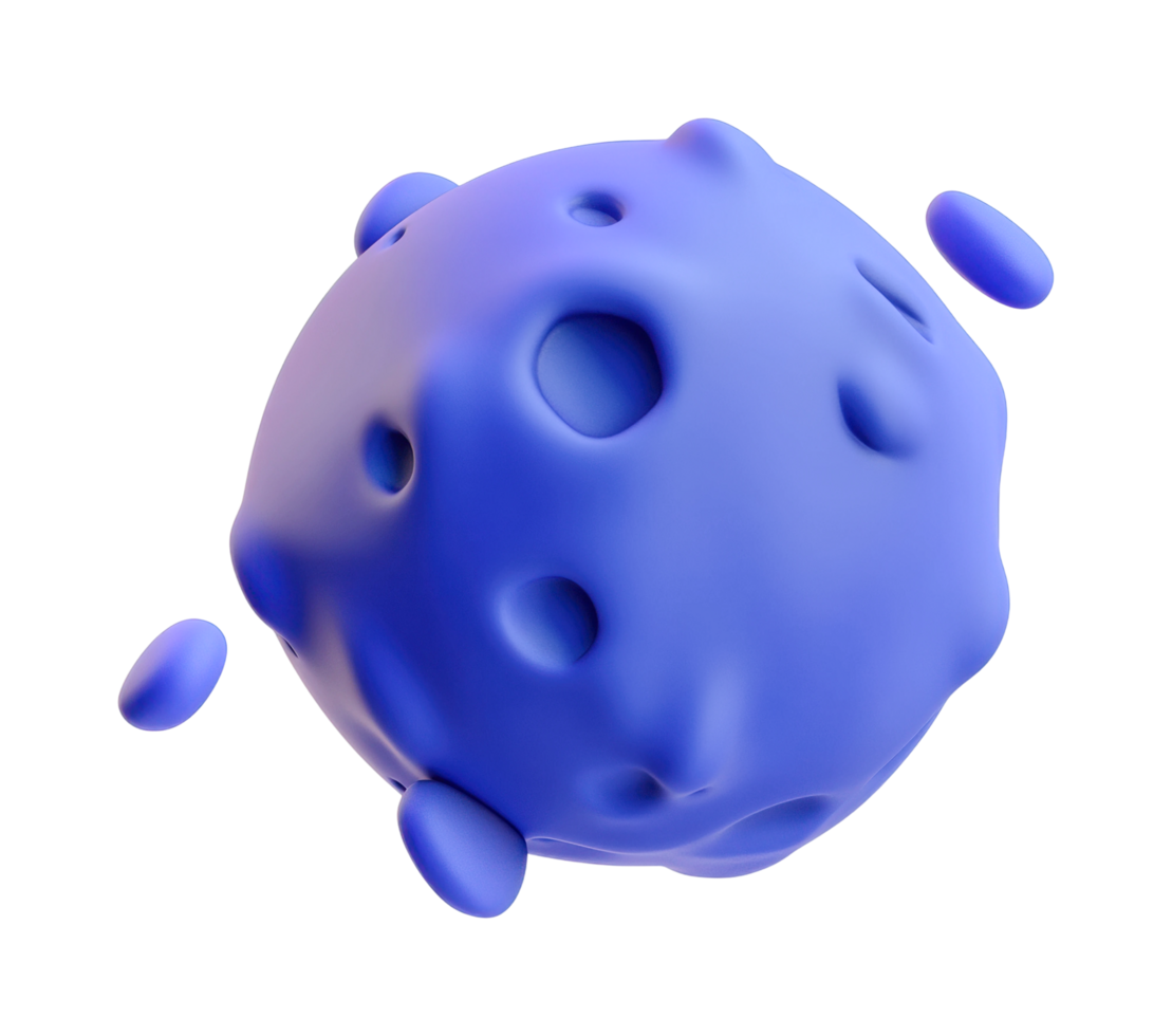 Abstract spherical 3d shape with bumps and smooth features png