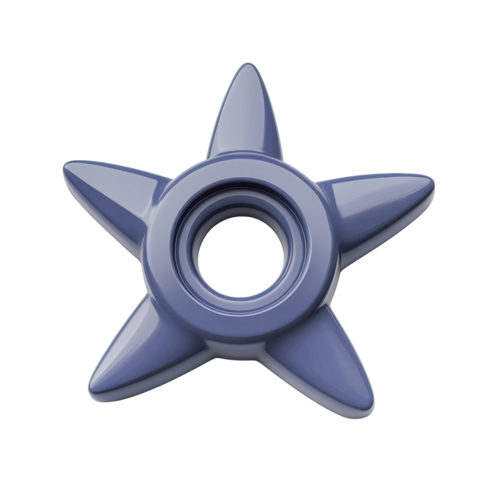 Purple star-shaped fidget spinner with five-blade design png
