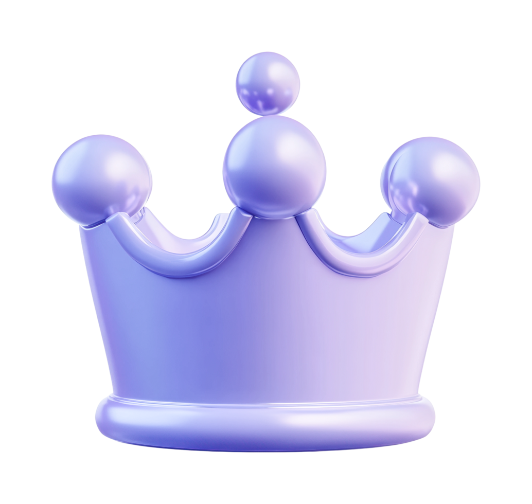 Purple crown with spherical accents on tips png