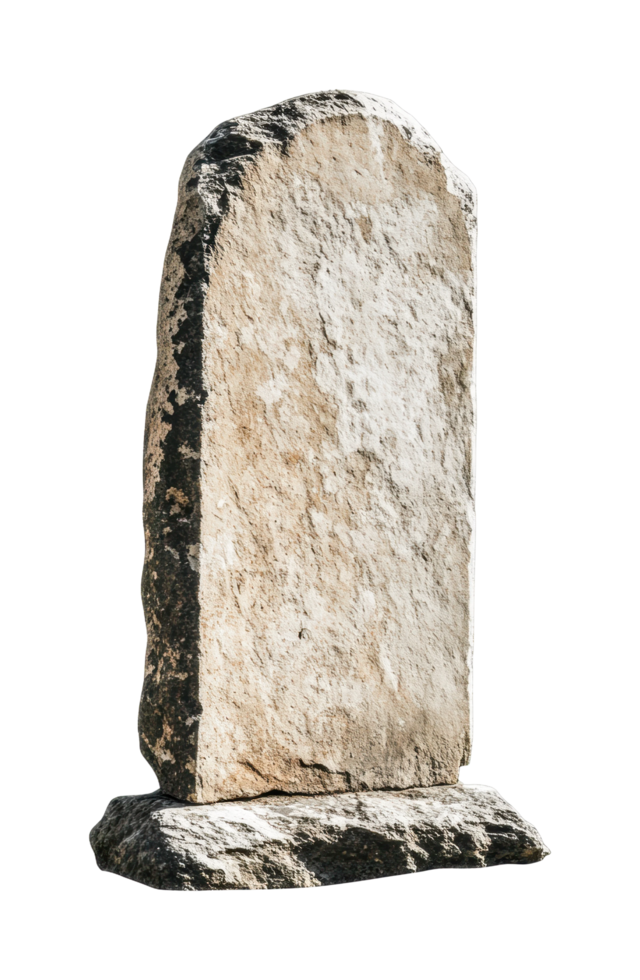 Ancient weathered stone monolith standing isolated png