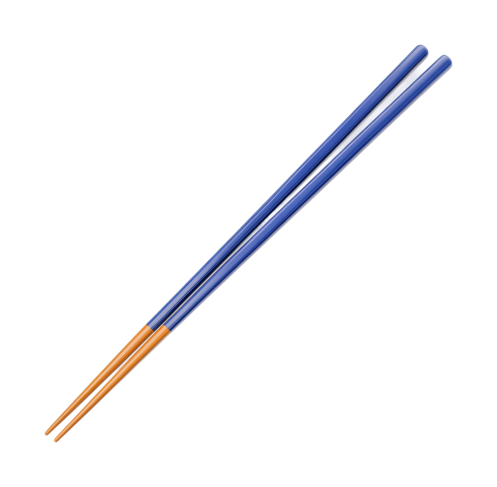 Wooden and blue chopsticks on display png