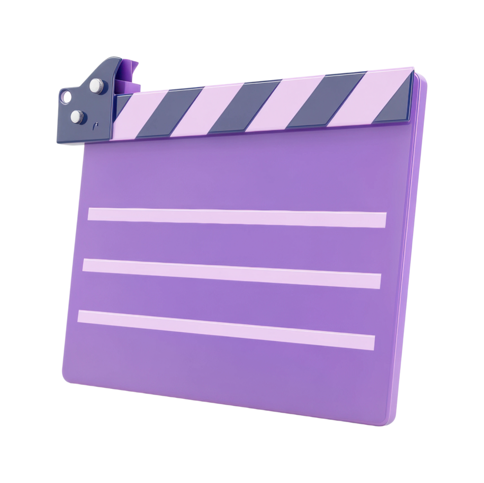 Purple clapboard icon for film and editing tools png