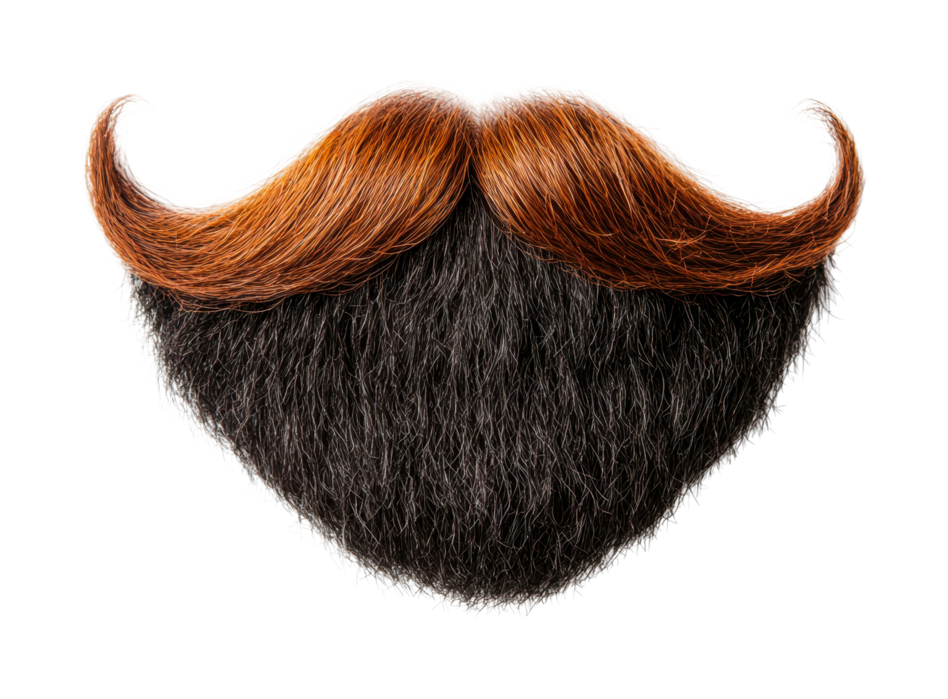 Stylized mustache and beard with red highlights png