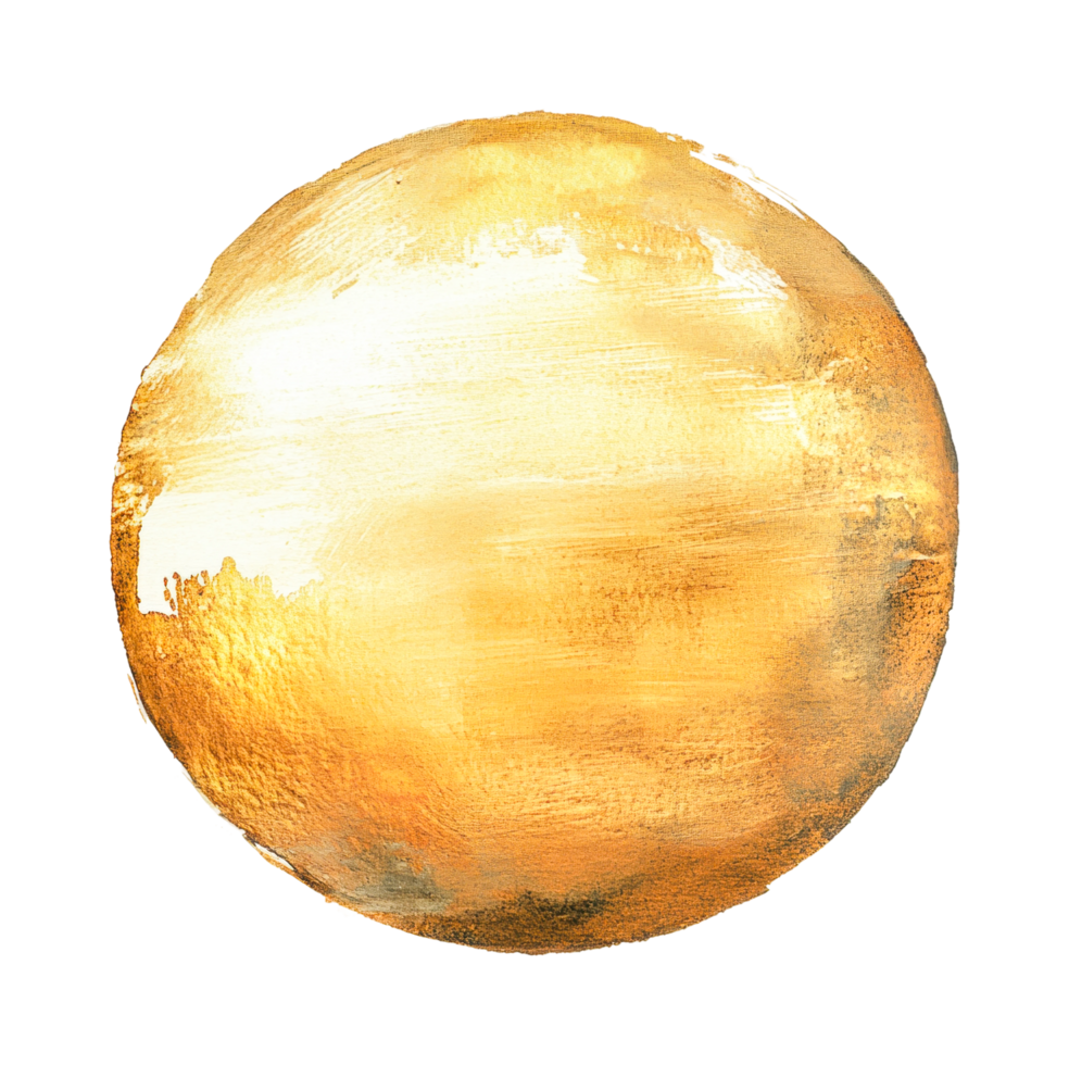 Golden textured earthy sphere with subtle brush strokes png