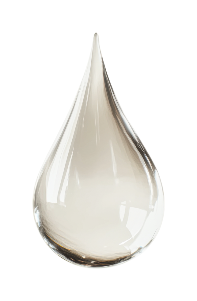 Transparent liquid droplet with reflection on surface png