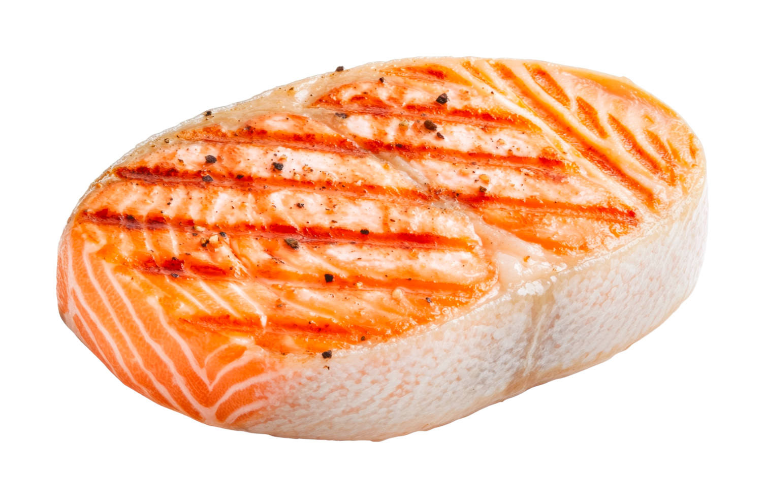 Grilled salmon steak with seasoning png