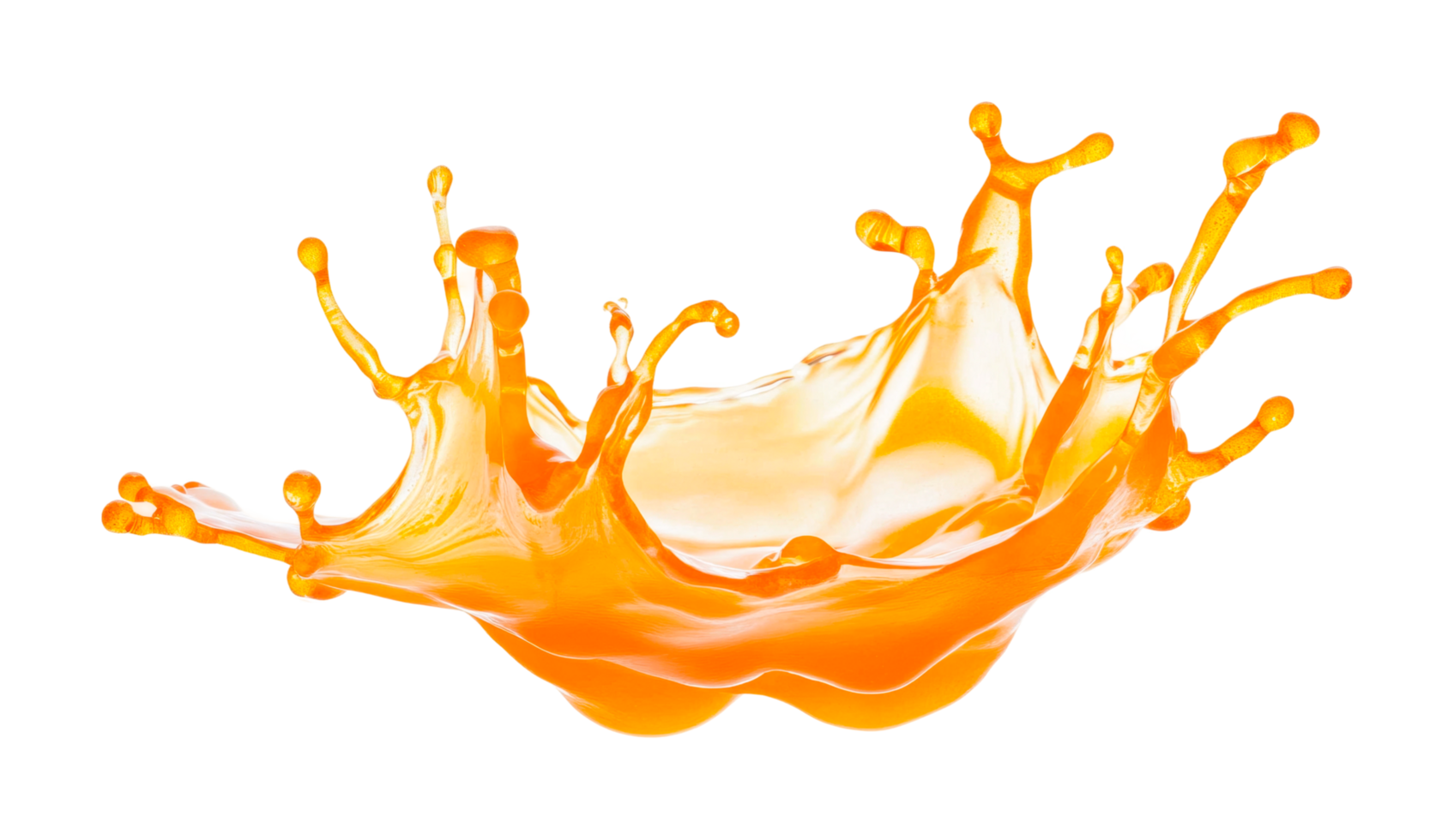 Dynamic orange splash captured in mid-air with realistic liquid motion png