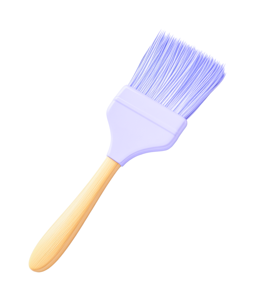 Purple paintbrush with wooden handle for artistic projects png