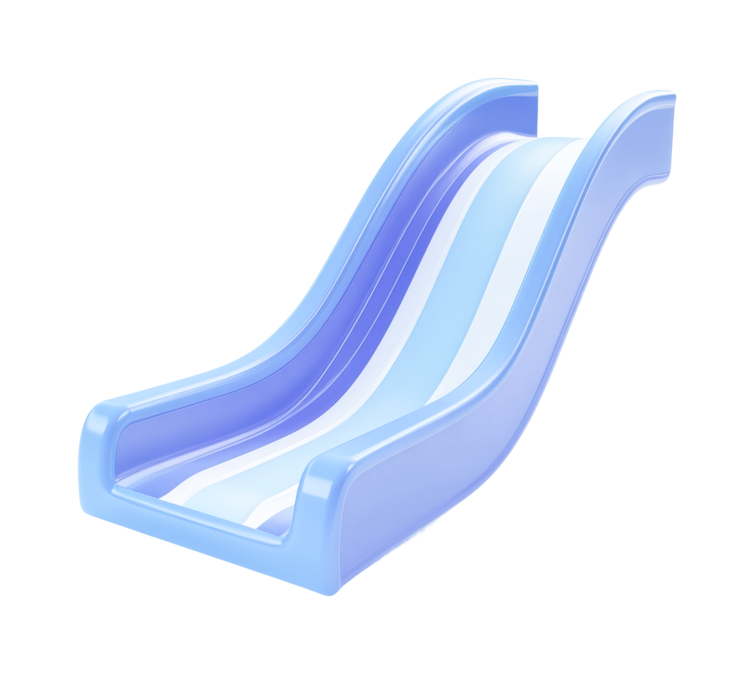 Plastic blue children's slide with white stripes png