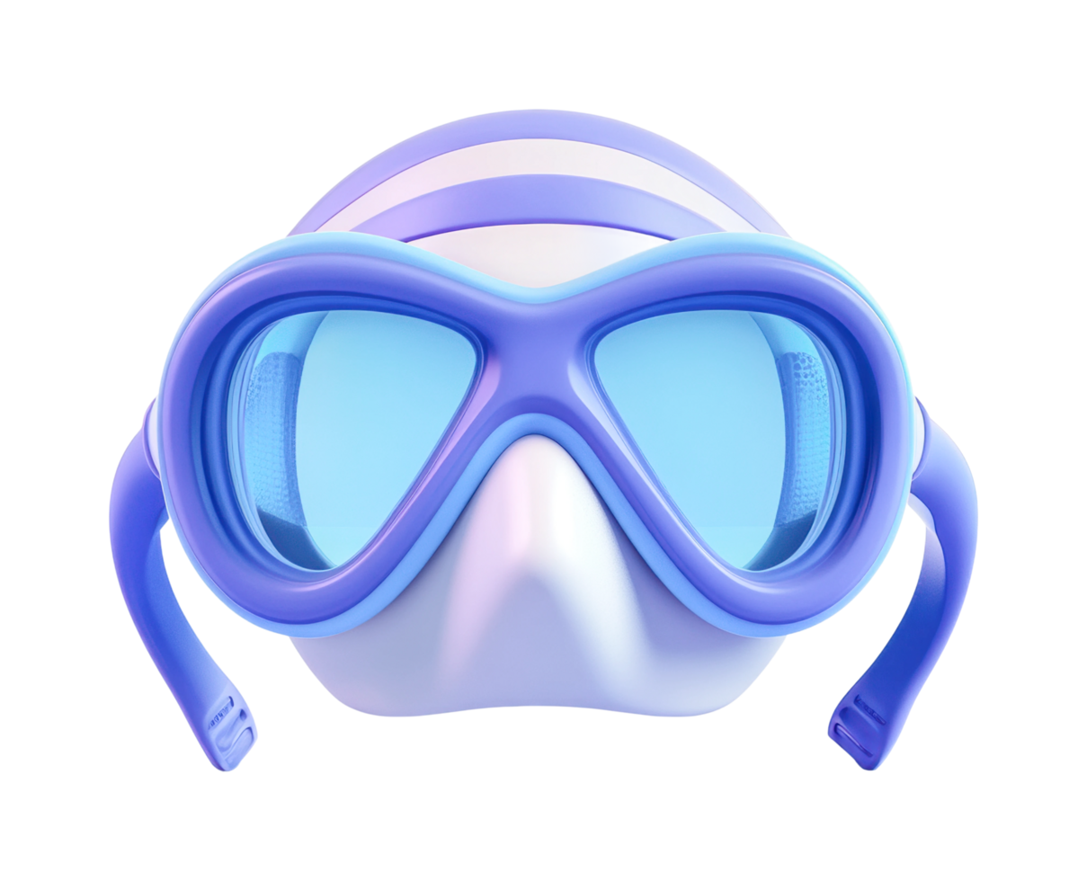 Futuristic blue virtual reality goggles with advanced design and ergonomic fit png
