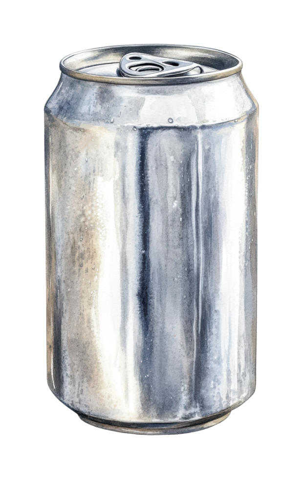 Aluminum soda can with pull tab on top png