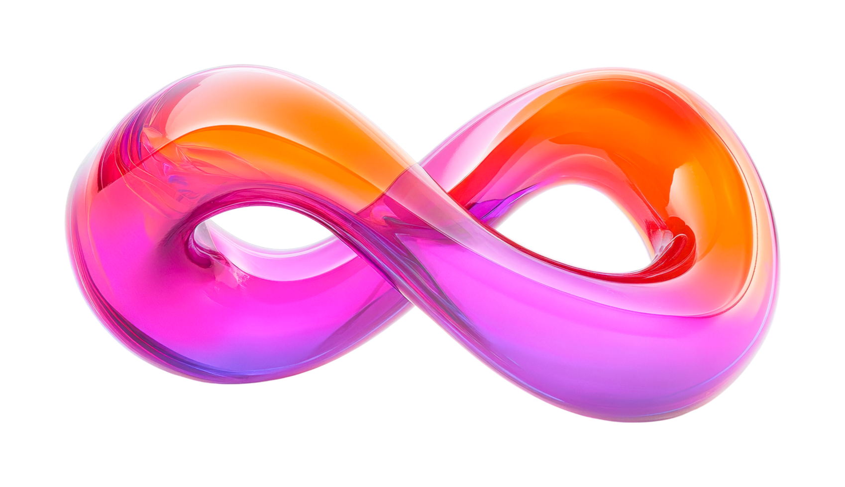 Vibrant abstract infinity symbol with dynamic color gradient png