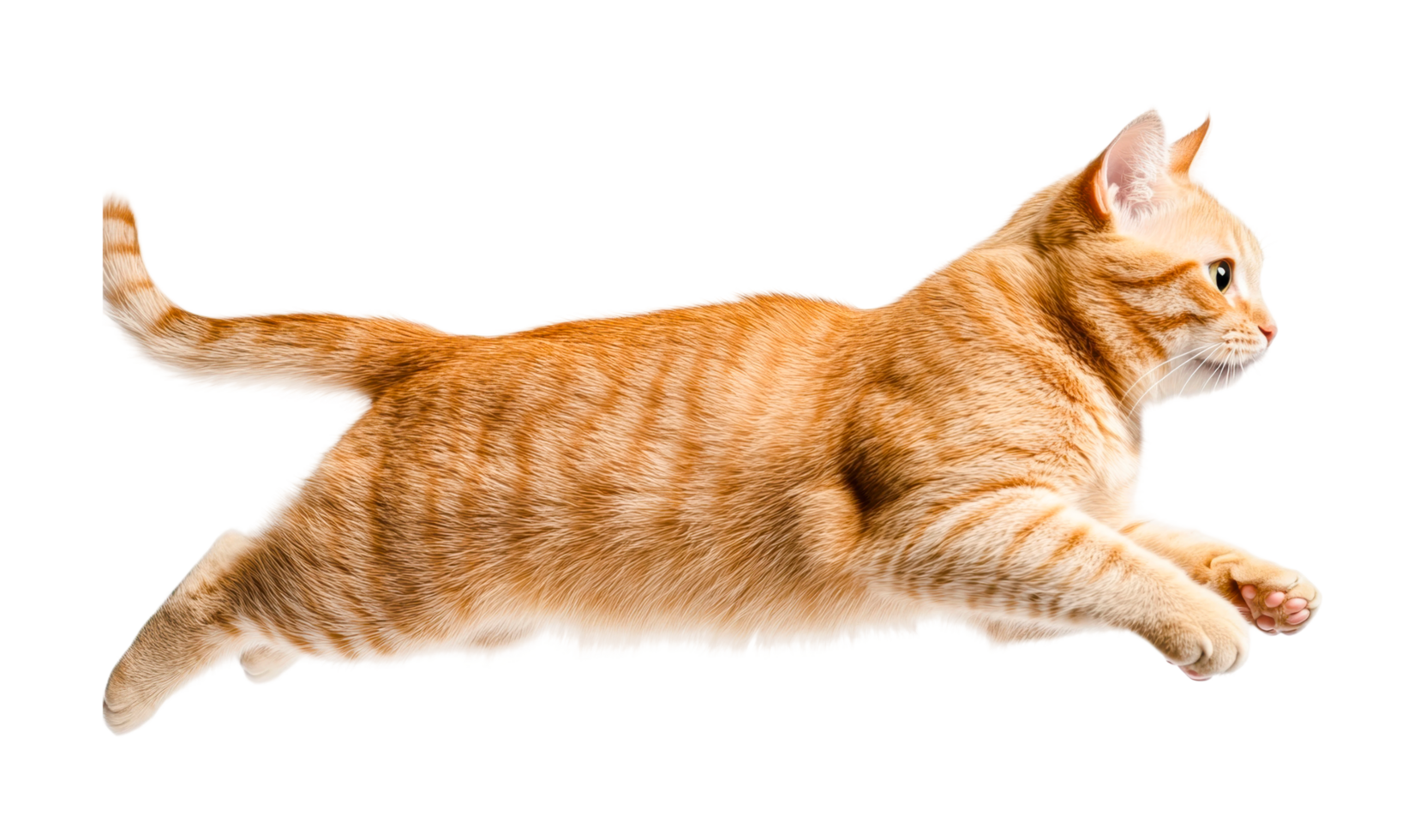 Ginger cat leaping in mid-air with grace and agility png