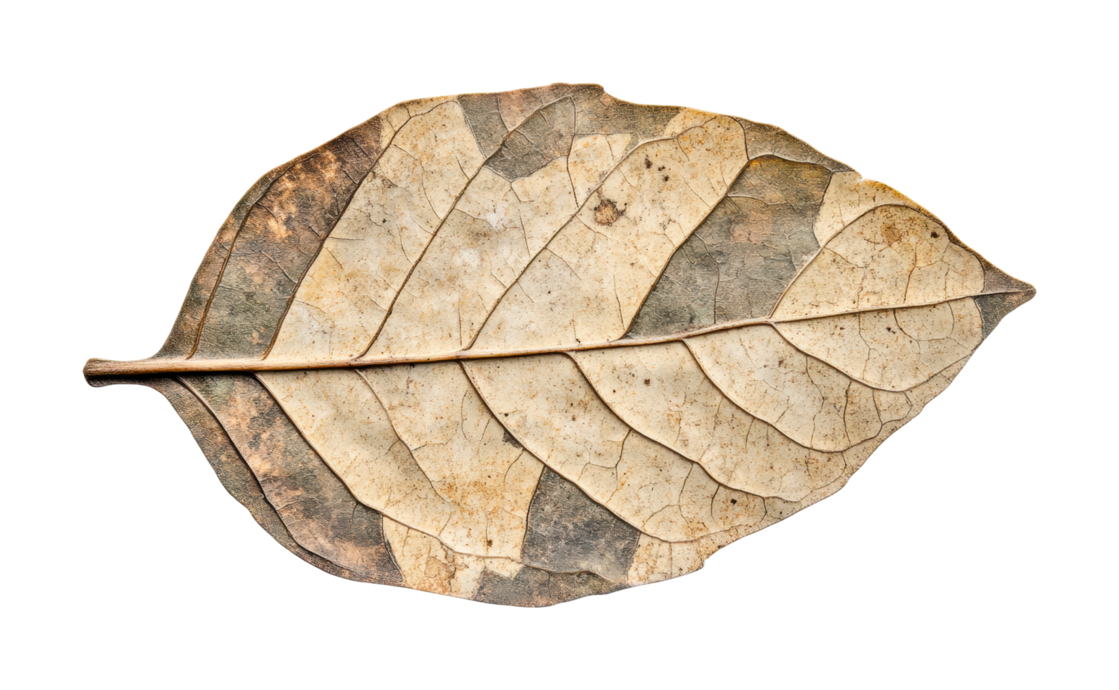 Detailed close-up of a dry leaf showing intricate veins and texture png