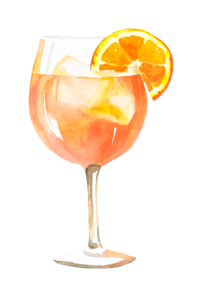 Refreshing citrus cocktail in glass with orange slice png