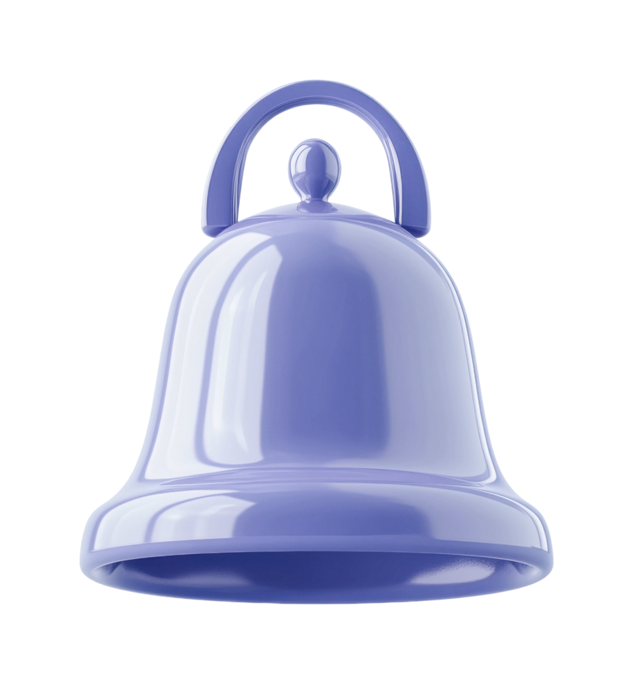 Glossy purple bell with handle in close-up view png