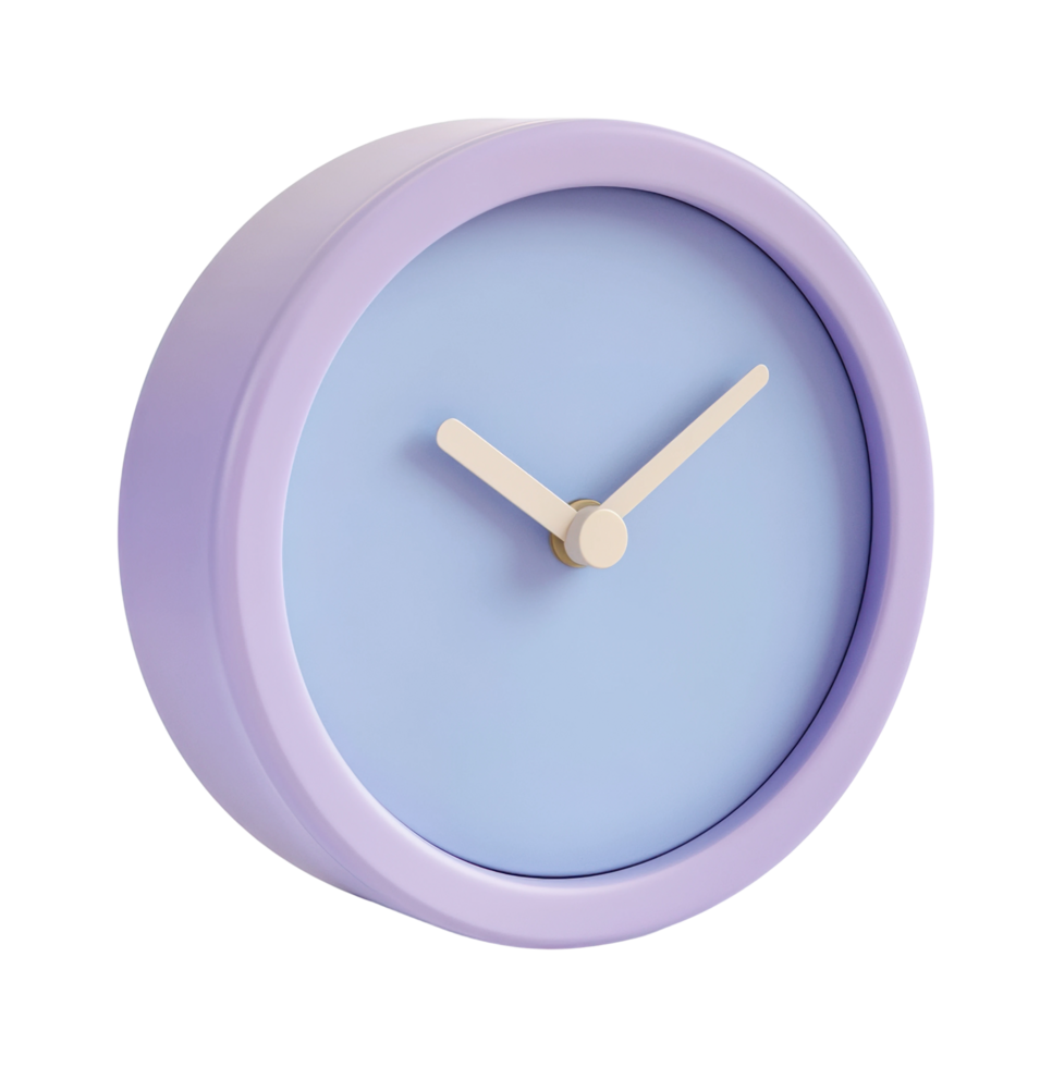 Minimalistic purple and blue wall clock with simple design png
