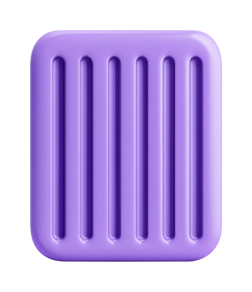 Purple soap bar with grooved texture design png