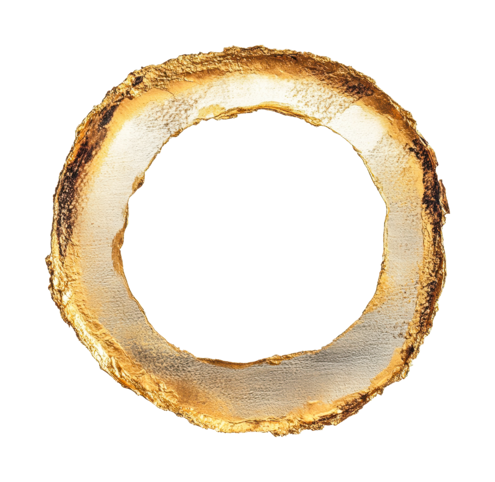 Abstract gold circular texture design with rough edges png