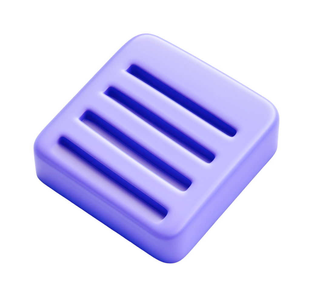 Purple 3d square with horizontal grooves png