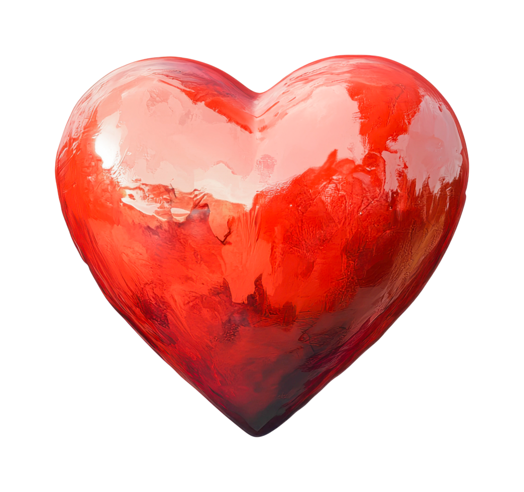 Shiny red heart symbolizing love and passion png