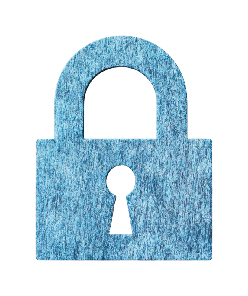 Blue lock icon symbolizing security and privacy protection png