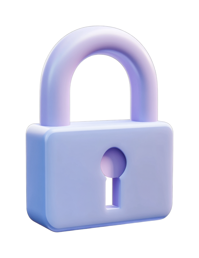 Secure purple lock icon for privacy and security concepts png