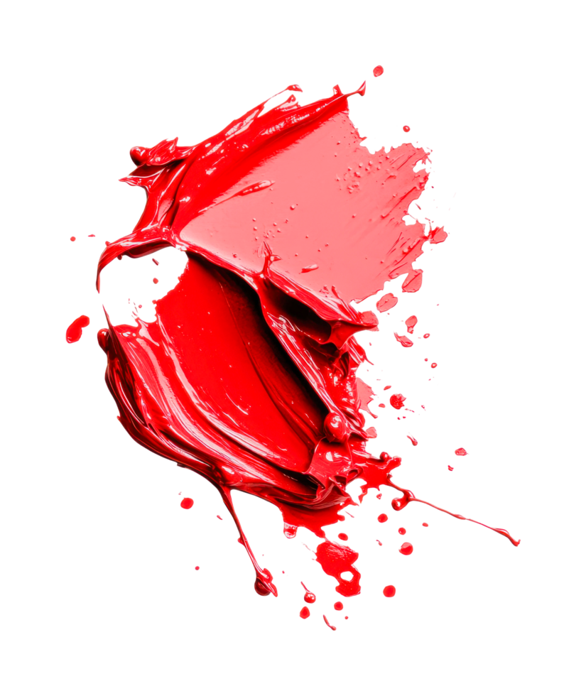 Dynamic red paint splashing in mid-air creates a vibrant abstract art piece png