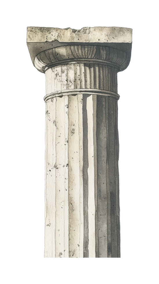 Ancient greek ionic column architecture and design png