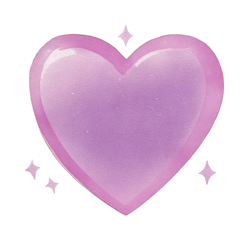 Purple heart with shiny sparkles for valentine's day and romantic designs png