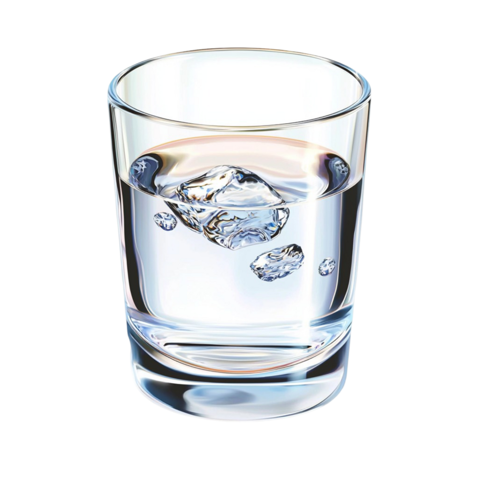 Glass Water Clear Refreshing Beverage Drink, Clear Glass of Fresh Water for a Refreshing and Hydrating Beverage to Quench Your Thirst png