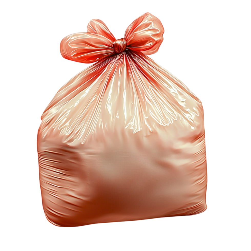 Gift bag wrapped in pink ribbon bow, elegant presentation soft pink hues and a delicate bow that adds a charming touch to the gift. png