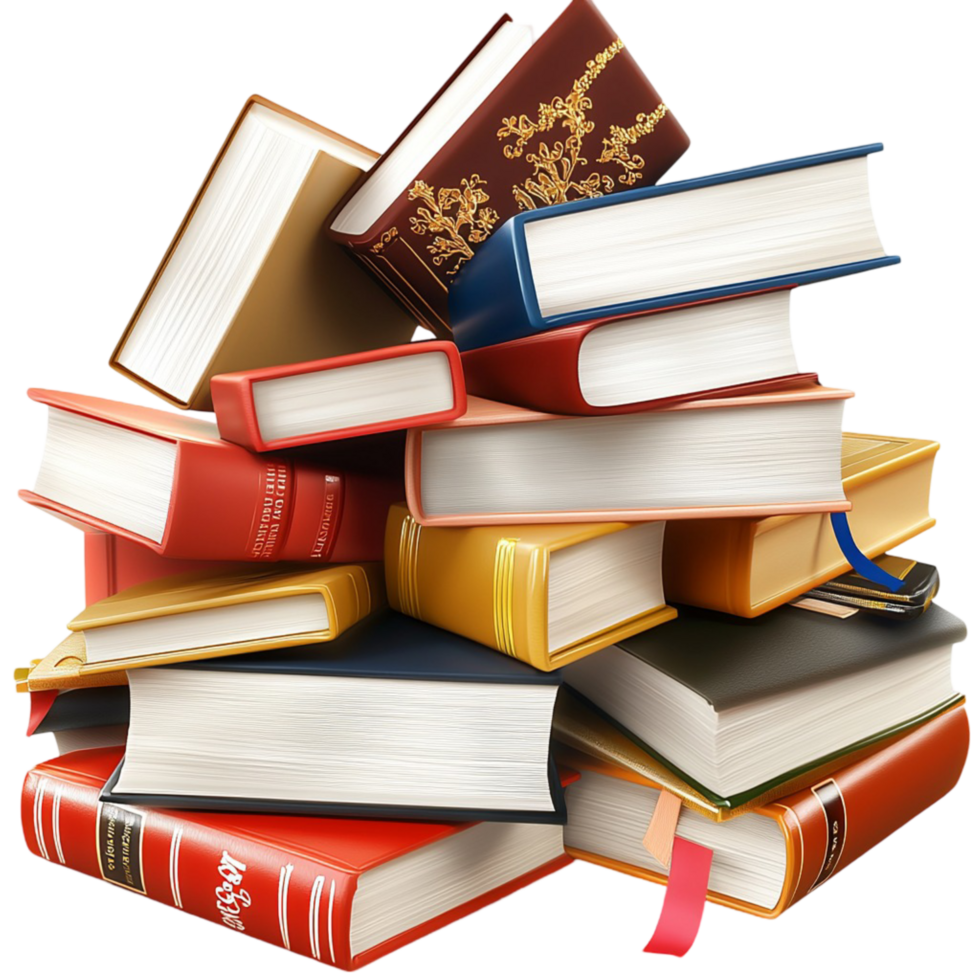 Books Stacked Colorful Educational Reading Material png