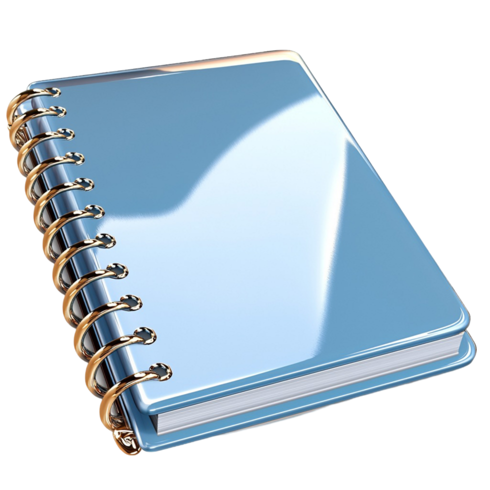 Notebook Blue Stationery Writing School Supply Item for Students Offering Smooth Pages for Taking Notes or Writing Ideas png