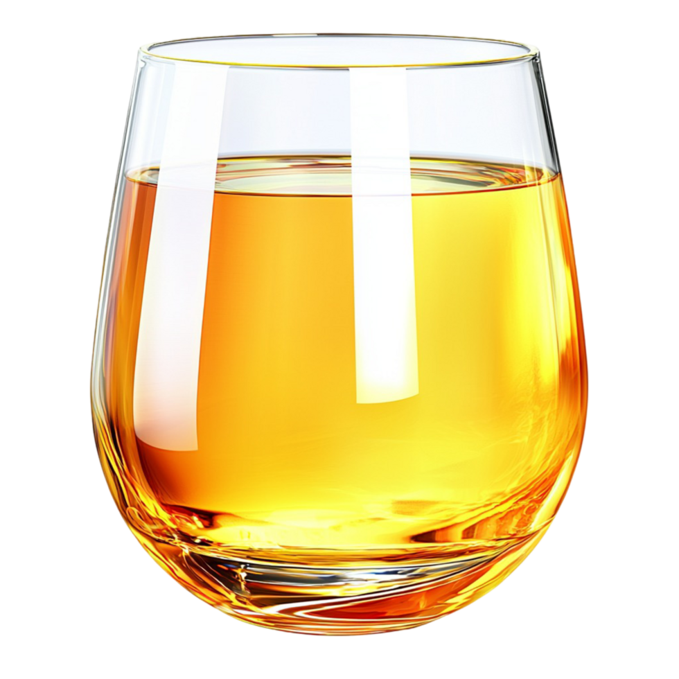 Glass filled refreshing orange juice, offering a sweet and tangy beverage that is perfect for hydration and enjoyment. png