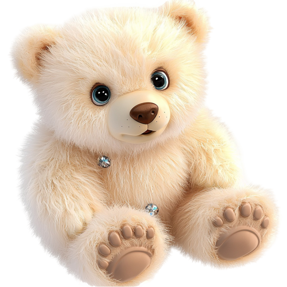 Teddy Bear White Plush Toy Cute Gift Soft, Huggable, and Adorable, Offering Comfort, Affection, and Joy to Loved Ones png