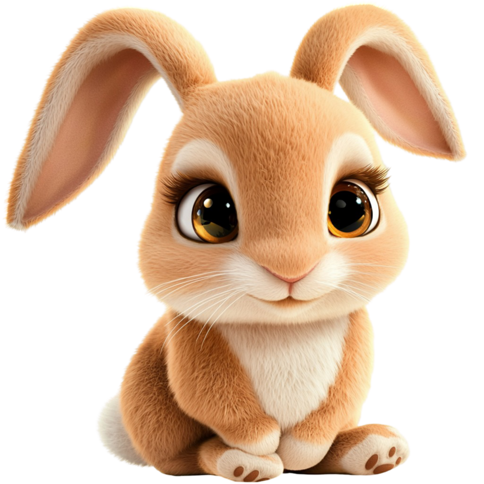 Bunny White Cute Pet Animal Easter Gift is an adorable and cuddly companion, often associated the joys of spring and Easter, making it a perfect gift for children and animal lovers alike. png