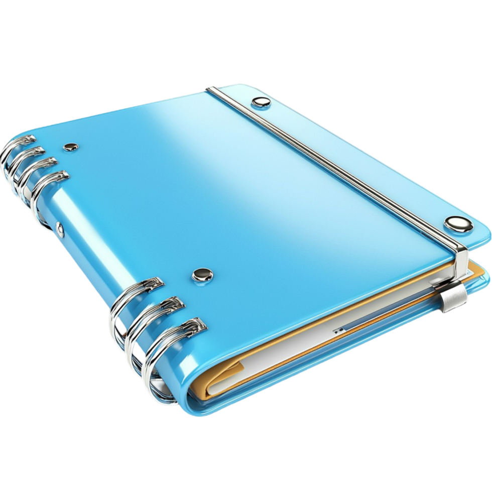 Notebook blue stationery item ideal for writing and organizing notes at school or work while adding a touch of style png