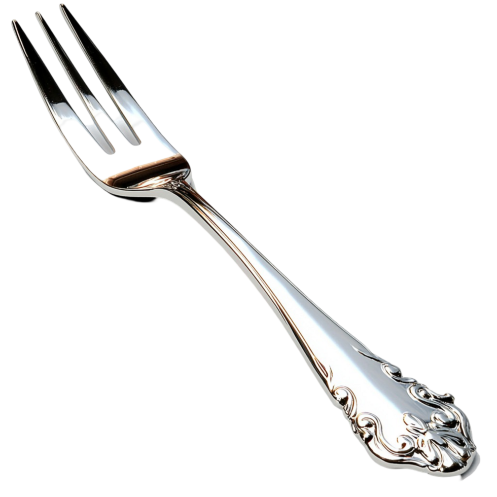 Silver Fork Elegant Lines and Polished Finish, A Timeless Dining Utensil That Elevates Table Settings, Blending Sophistication, Function, and Aesthetic Appeal for Memorable Meals and Gatherings, png