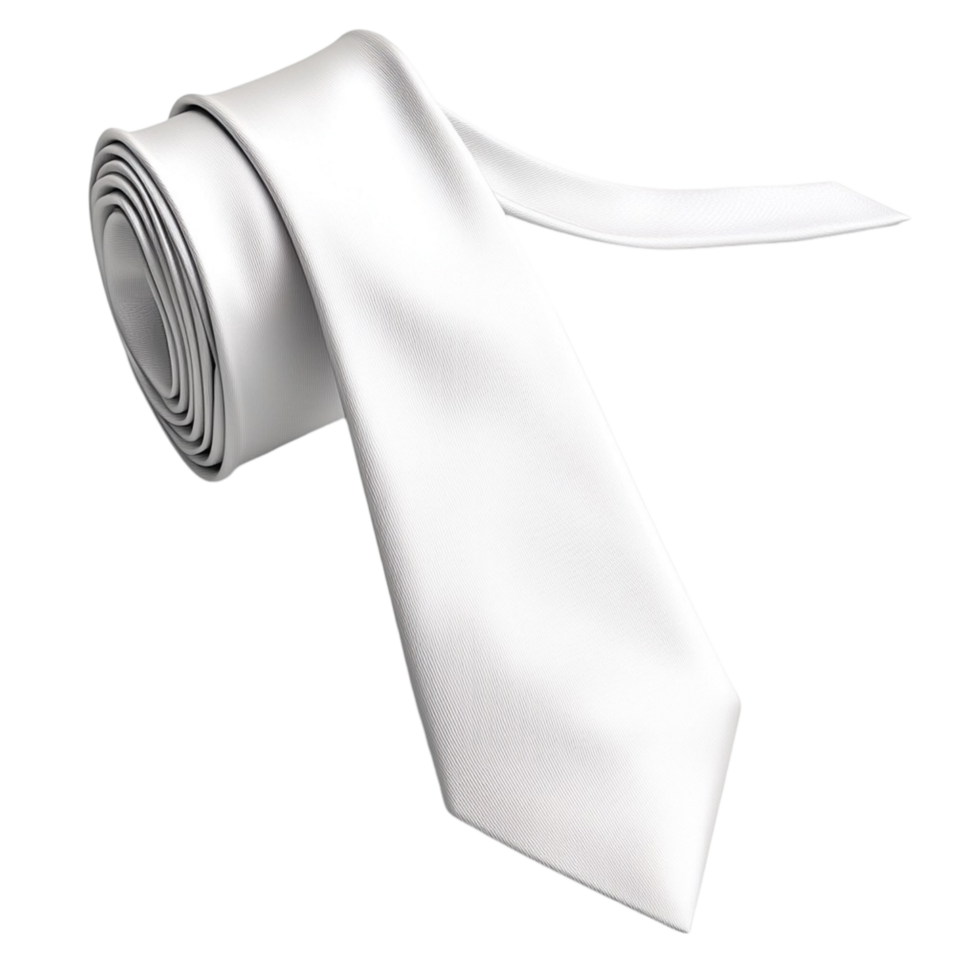 White Tie Made from Silk Fabric and Featuring Elegant Design, A Formal Fashion Accessory That Exudes Romantic Charm and Style, A Symbolic Gift for Celebrations and Personal Expression, png