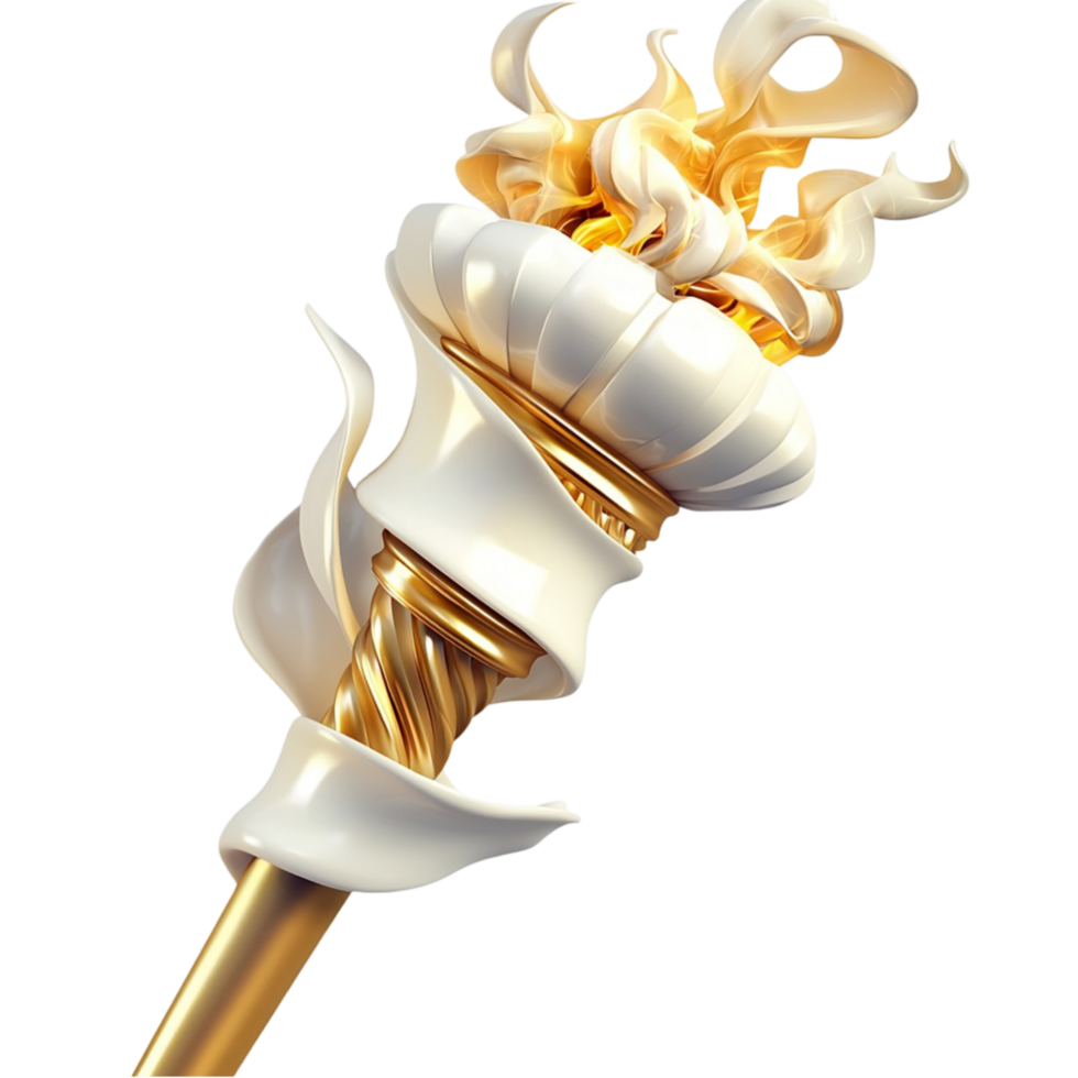 Intricate White and Gold Scepter Royal Design, A Regal Symbol of Power and Authority, Full of Historical Charm and Elegance, Perfect for Decorative Displays or Themed Celebrations, png