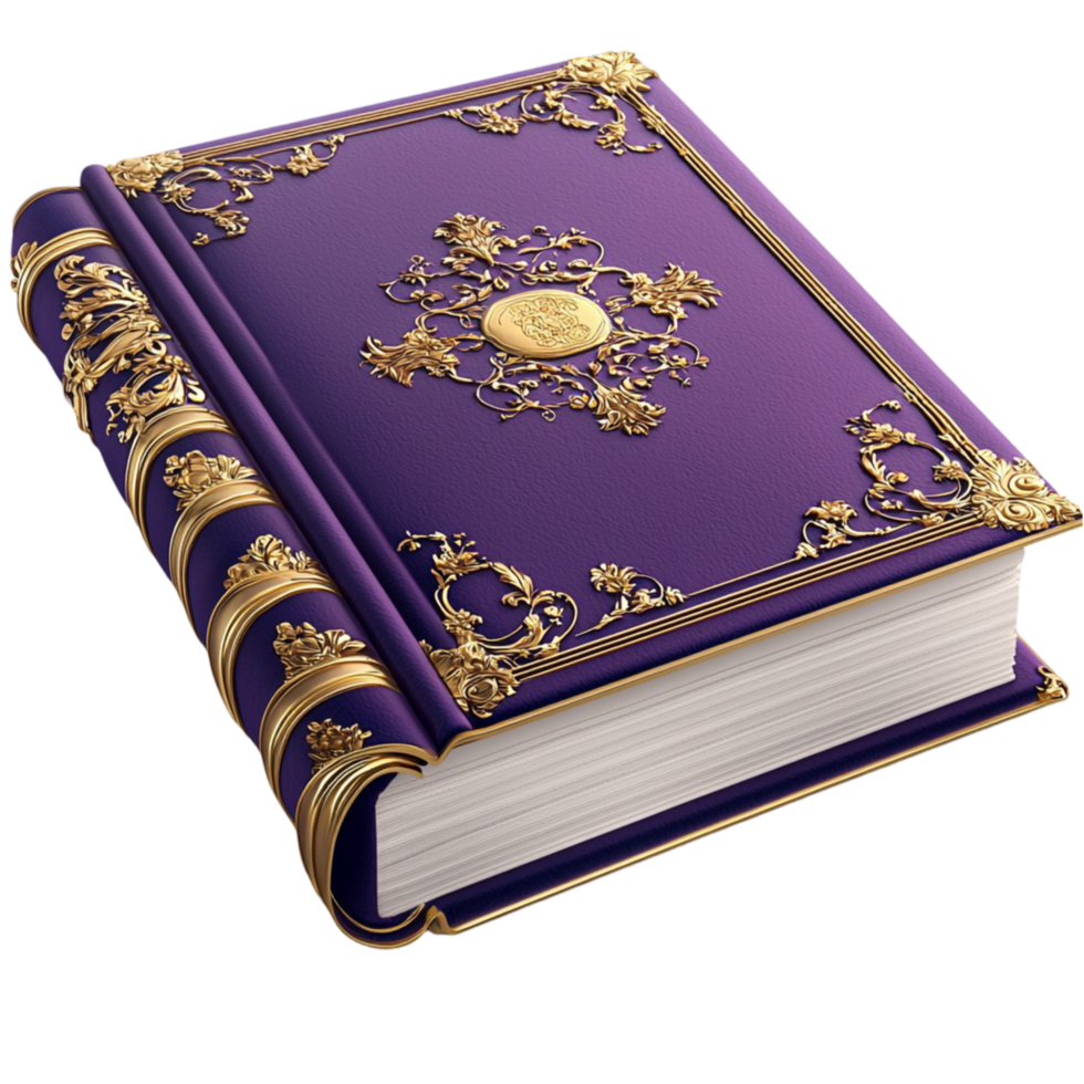Purple Book Gold Stars and Magical Design, A Mystical Adventure That Captivates the Imagination, An Ideal Gift for Literature Lovers and Dreamers, png