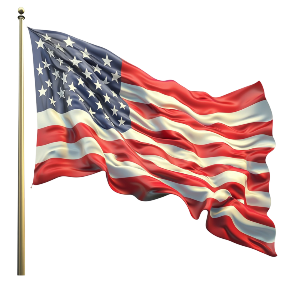 American Flag Stars and Stripes in Patriotic Elegant Design, A Symbolic Decor Piece Full of Charm, Ideal for Celebrations, Memorial Displays, or Gifting to Show National Pride, png