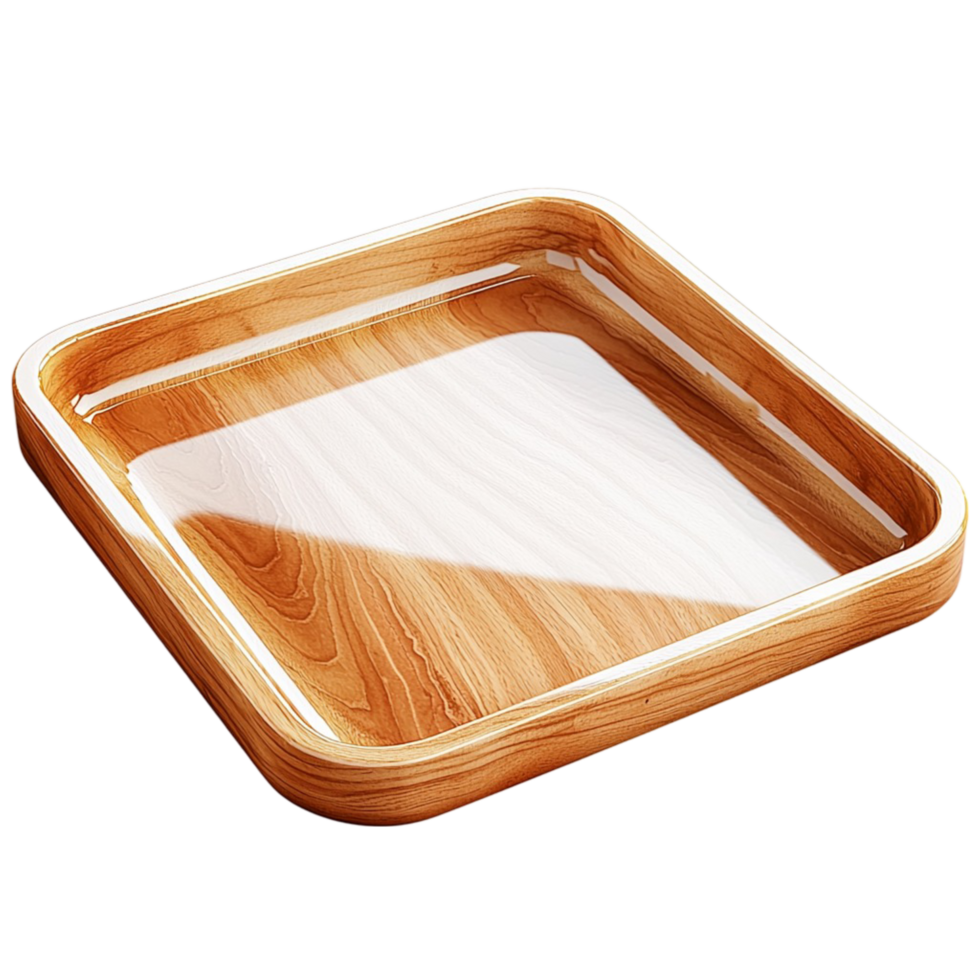 Rustic Wooden Tray Natural Texture and Minimalist Design, A Functional and Decorative Item for Serving or Displaying, Infusing Spaces Organic Warmth and Subtle Earthy Elegance, png