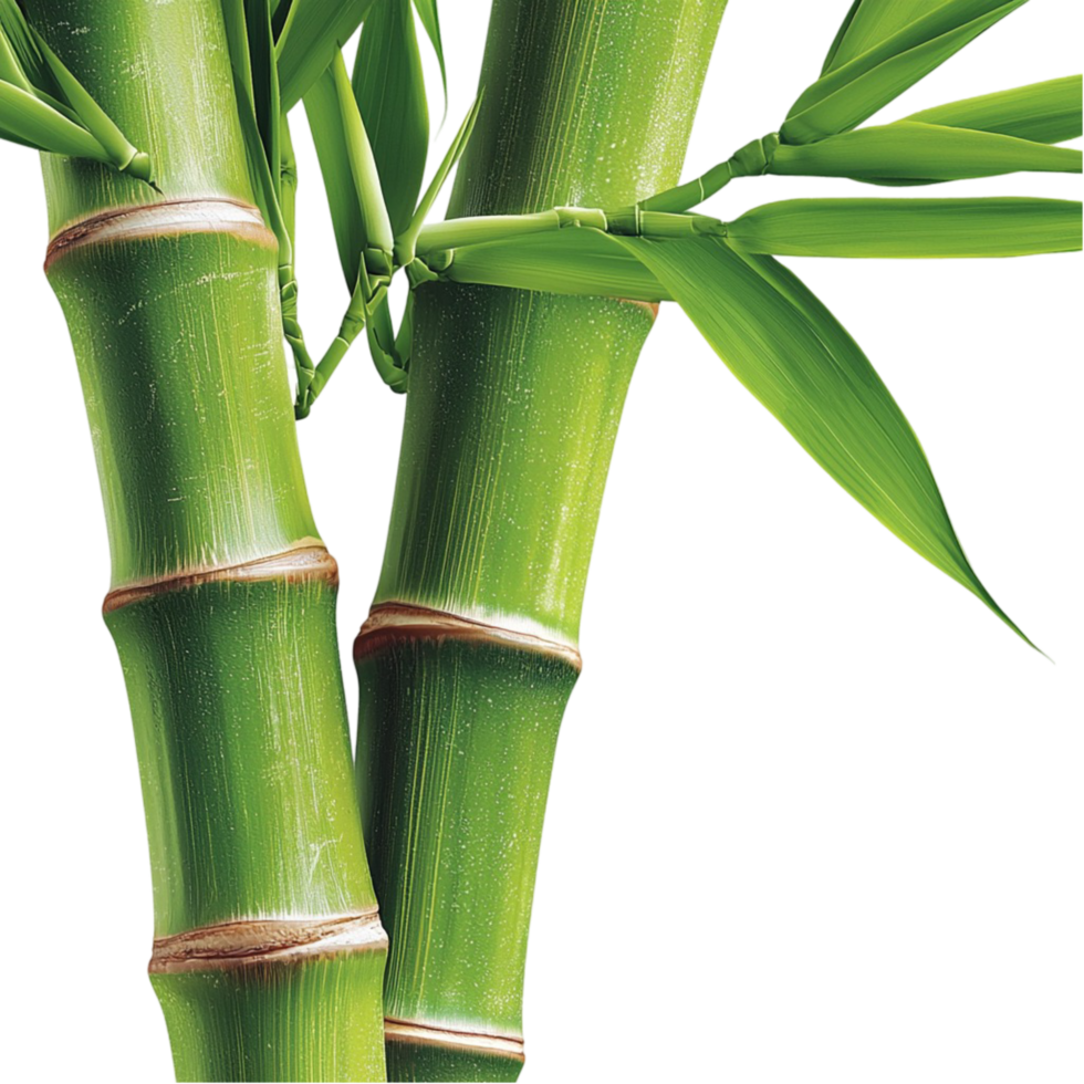 Green Bamboo Stalks Representing Zen and Growth, A NatureInspired Minimalist Design Element Bringing Calm and Balance to Any Space, Ideal for Modern Interior Decor or Spiritual Ambiance Enhancement, png