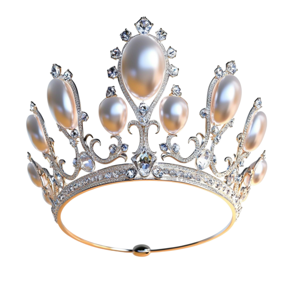 White Tiara Sparkling Gems Regal Accessory Royalty Luxury Elegance png