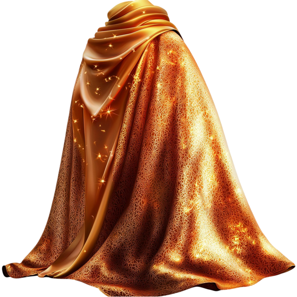 Golden Satin Cape Regal Attire Royalty Luxury Dramatic Elegance Style png