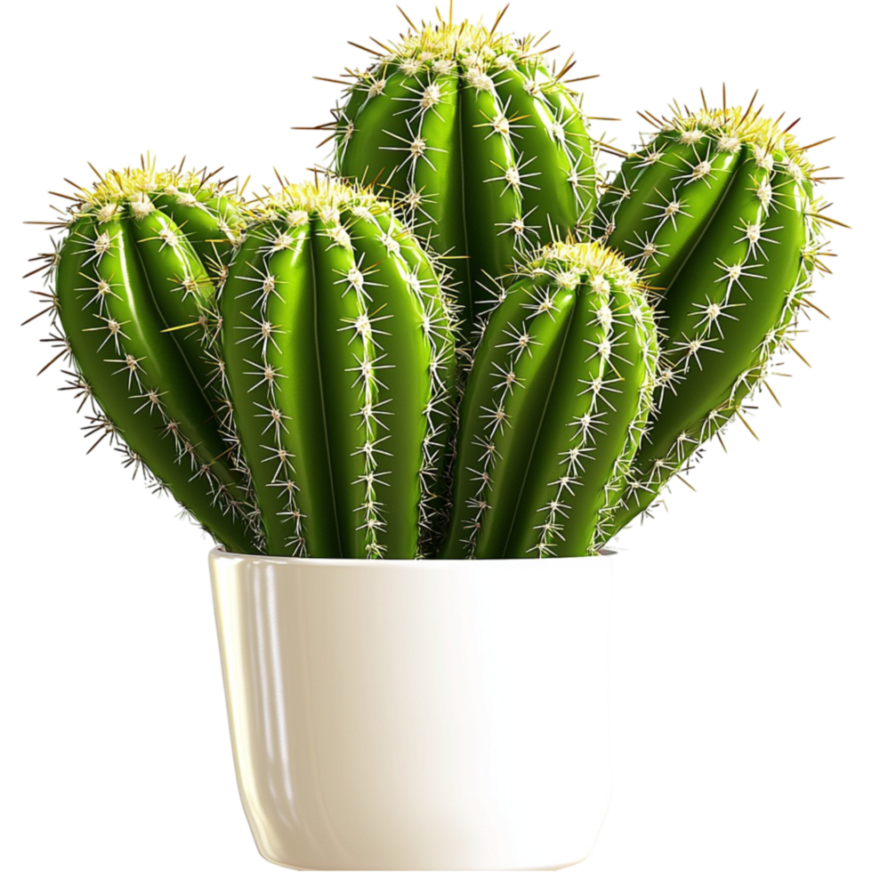 Green Cactus Potted Plant,Minimalist green cactus in a charming pot, embodying natures beauty, simplicity, and elegance, perfect for home dcor serene desert touch and lowmaintenance charm. png